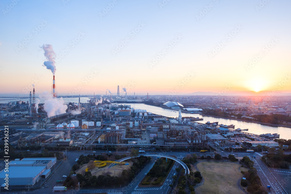 三重県四日市市の工業地帯