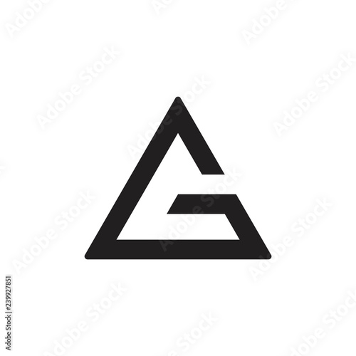 letter g triangle geometric logo vector