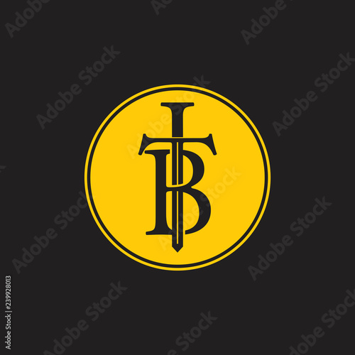 letters tb linked sword logo vector