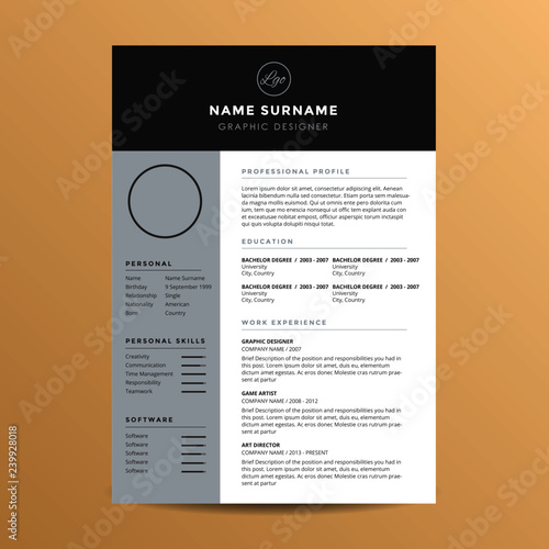 professional elegant resume CV template design
