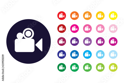 Camera film sign icon. Camera film color symbol.