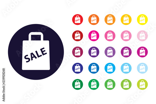 Shopping bag sign icon. Shopping bag color symbol.