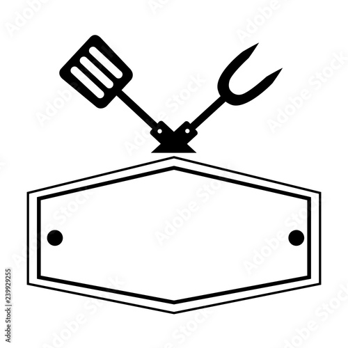 fork and spatula utensils board