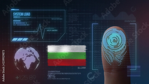 Finger Print Biometric Scanning Identification System. Bulgaria Nationality