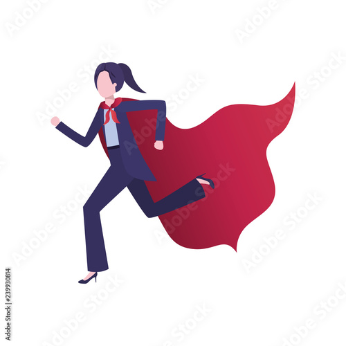 businesswoman with hero cape avatar character