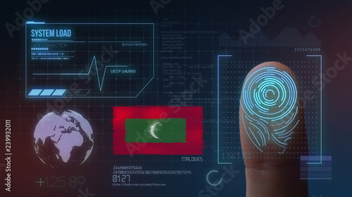 Finger Print Biometric Scanning Identification System. Maldives Nationality