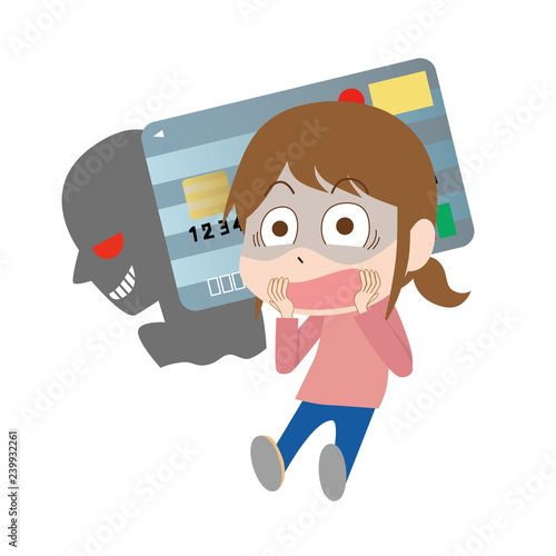 クレジットカード　不正利用　驚き　女性