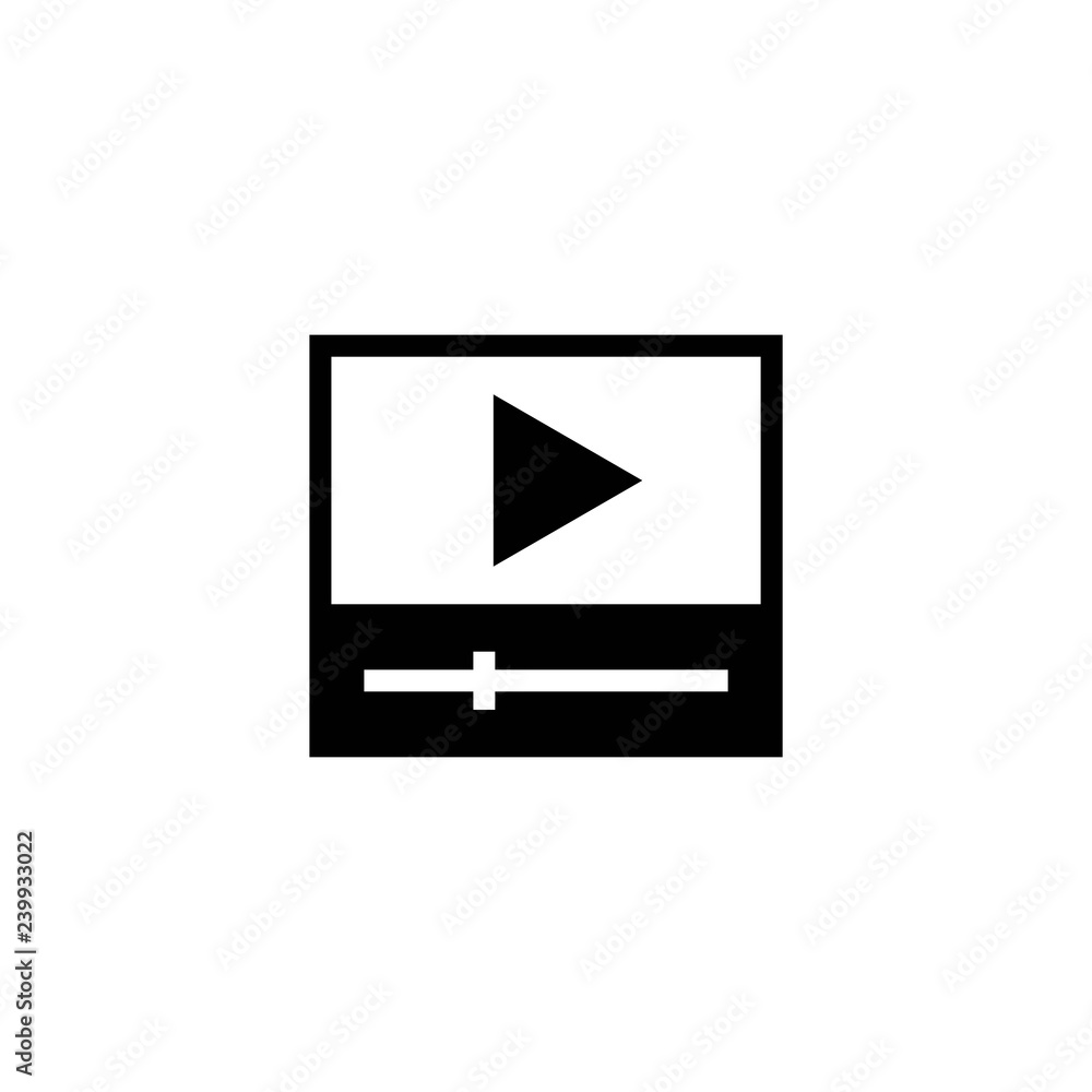 Video Player Black Icon EPS 10 - vector Video Player Black Icon EPS 10 - vector