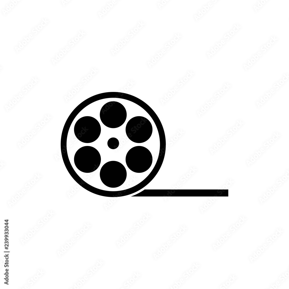 Video Camera Film Tape Reel Vector Icon - in trendy flat style isolated on white background