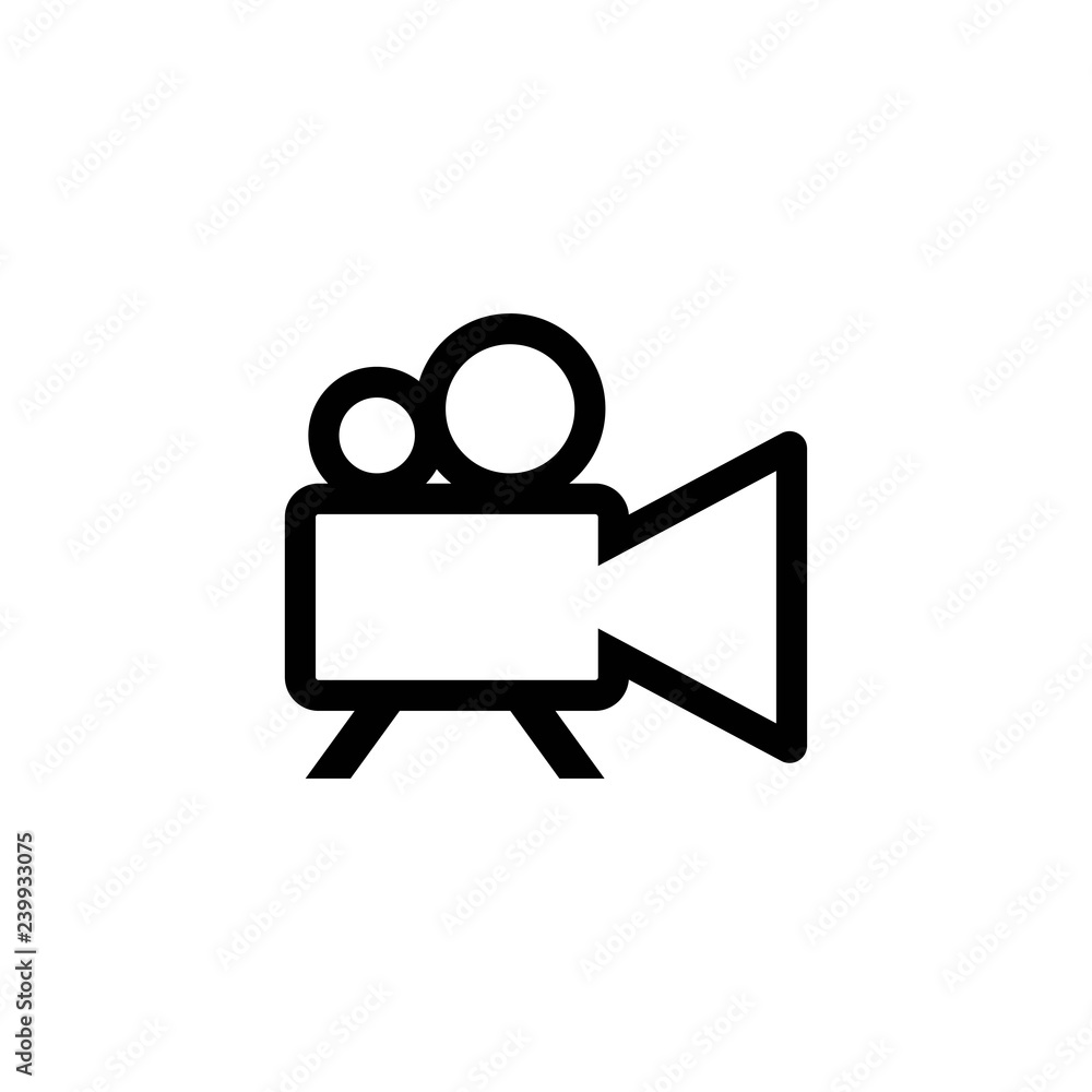 Video camera monochrome icon vector Video camera monochrome icon vector
