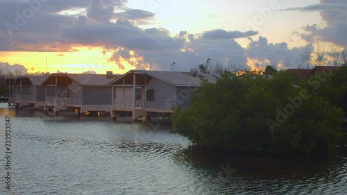 Sunrise in floating house on Cayo Coco Cuba photo