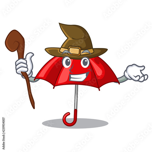 Witch red umbrella lit up cartoon shape