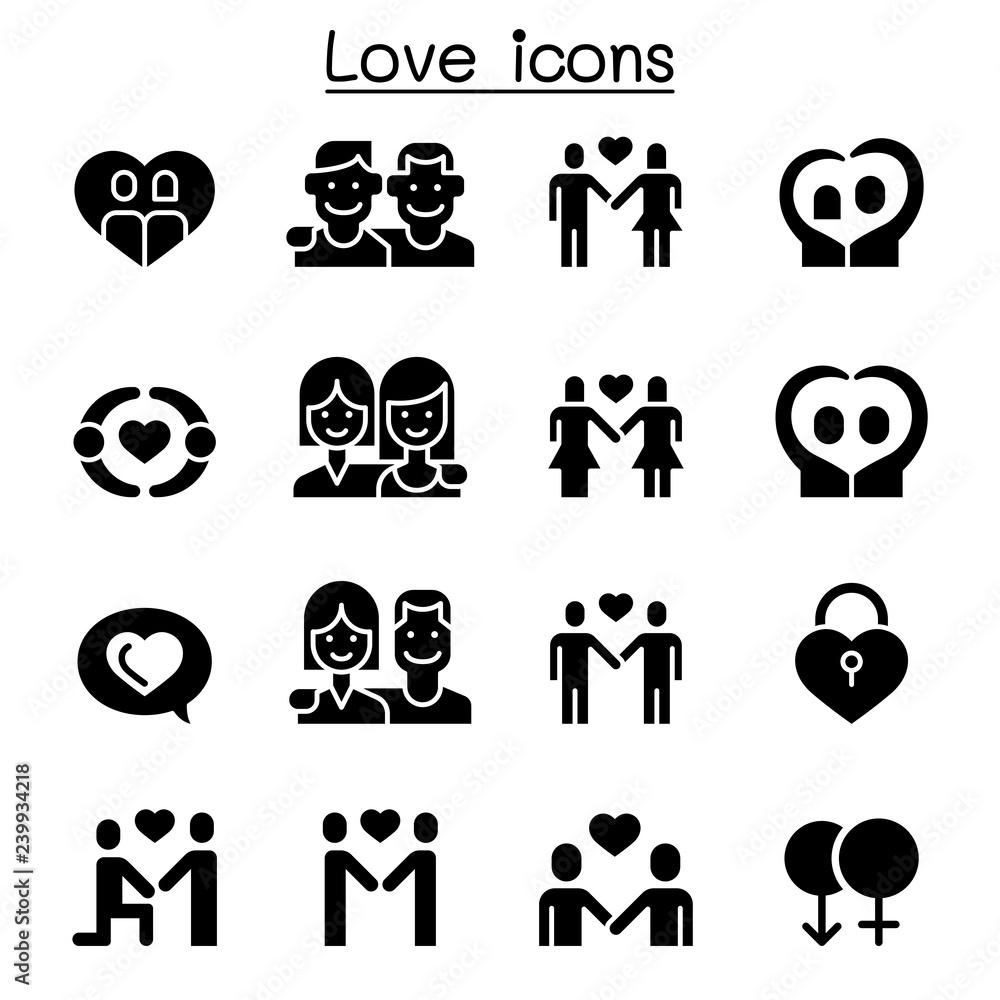 Love icon set Love icon set