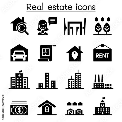 Real estate icon set