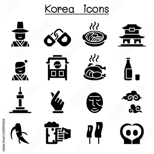 korea icon set