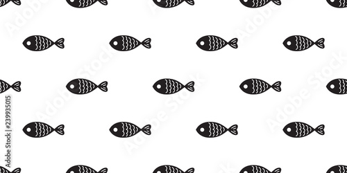 fish seamless pattern vector salmon shark fin dolphin whale ocean sea background isolated repeat wallpaper