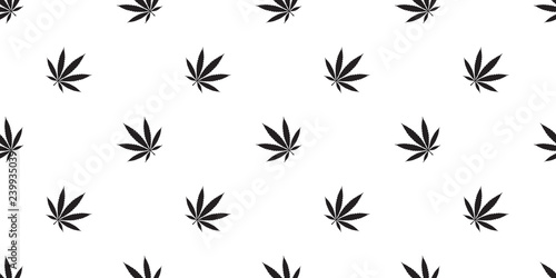 Marijuana seamless pattern cannabis vector weed leaf scarf isolated tile background repeat wallpaper © CNuisin