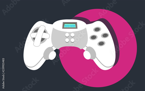 Joystick. Game controller. Vector flat illustration