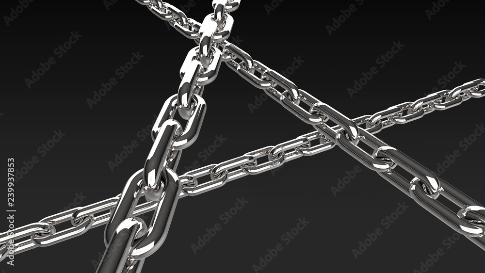 鎖 シルバー 黒背景 3本 Stock Illustration Adobe Stock
