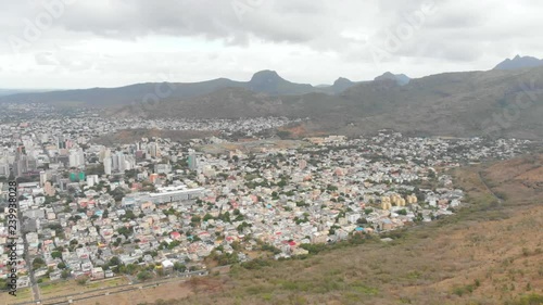 Drone View at The Capital of Mauritius From top of a mountain. photo