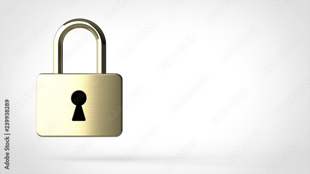 南京錠 ゴールド 正面 左 Stock イラスト Adobe Stock