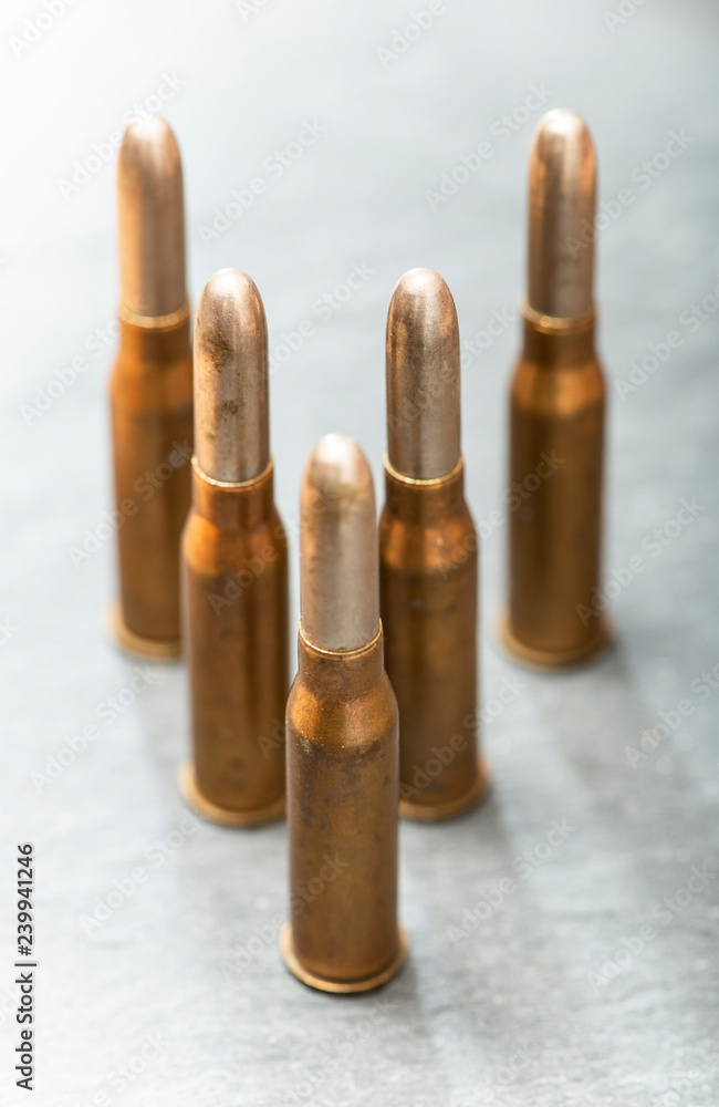 Group of straight weapon ammunitions. Group of straight weapon ammunitions.