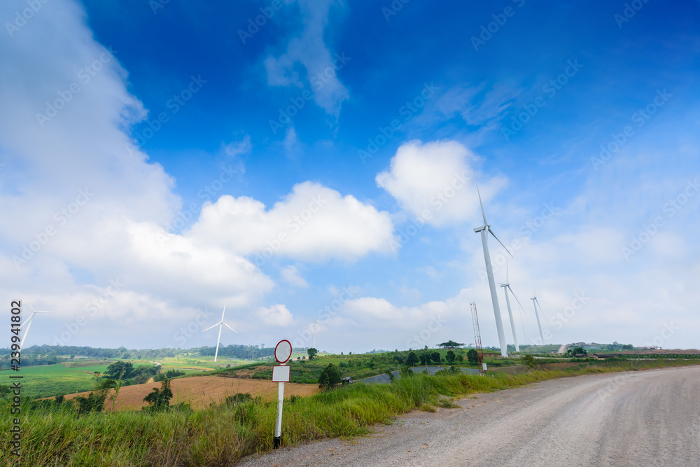 Windmill turbine for electric production at Khao Kho, Petchaboon, Thailand Windmill turbine for electric production at Khao Kho, Petchaboon, Thailand