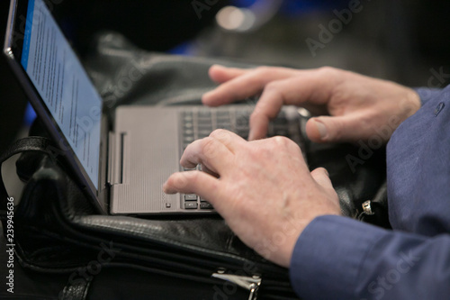 Hands on a laptop keyboard - a journalist, writer or a programmer at work © Семен Саливанчук
