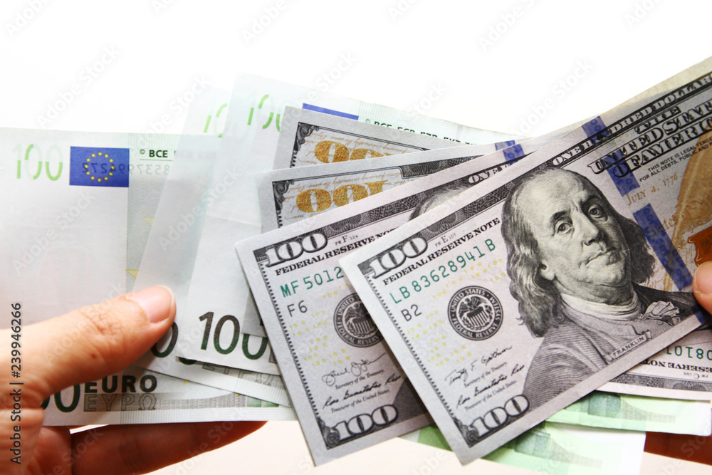 Fototapeta premium Hundreds United States Dollar