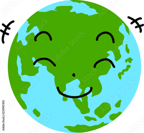 Facial expression of a eco round earth