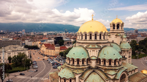 Panoramic View of the St. Alexander Nevsky Cathedral, Sofia, Bulgaria photo