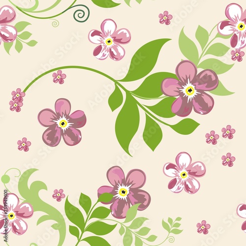 Fototapeta Naklejka Na Ścianę i Meble -  elegant floral seamless pattern background for your design