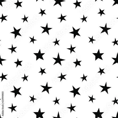 Vector seamless stars pattern. Star background based on random elements for high definition concept. Vector illustration isolated on white background. 