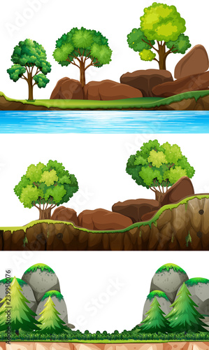 Set of nature landscape