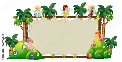A banner with fairy girls