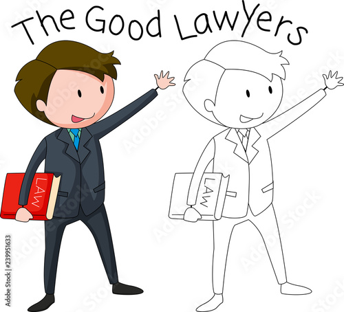 A doodle lawyer character