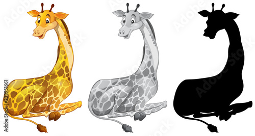 Set of giraffe character