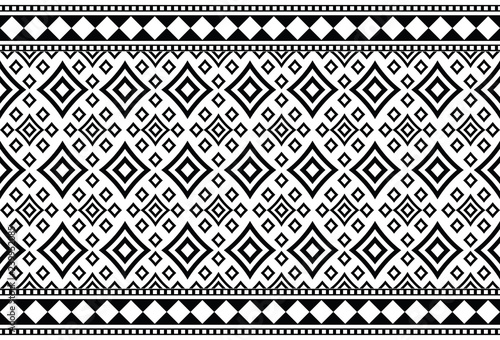 Seamless black and white geometrical border