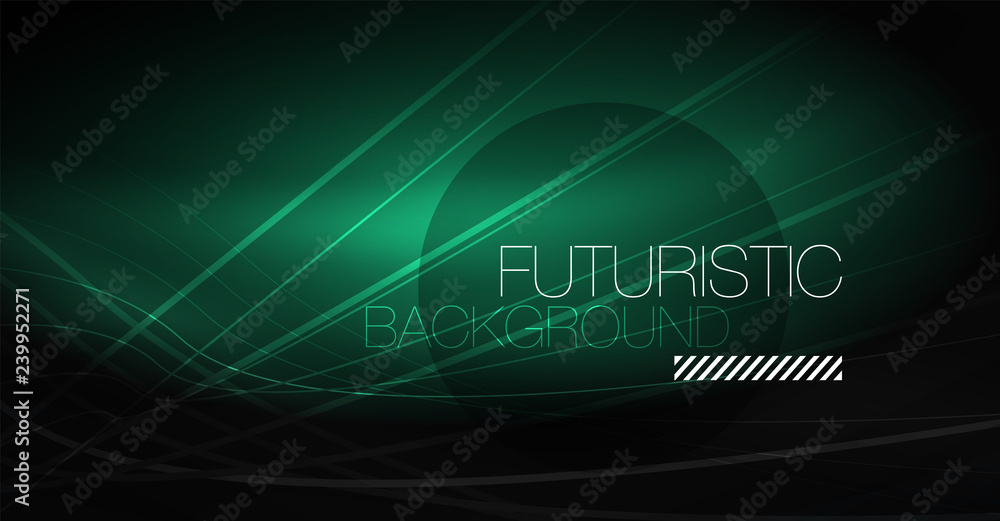 Digital technology abstract background - neon geometric design. Abstract glowing lines. Colorful techno background. Futuristic shape.