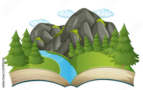 Open book nature theme