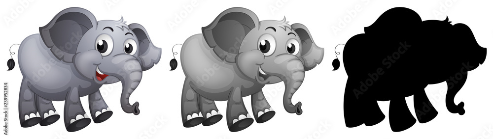 Set of elephant character