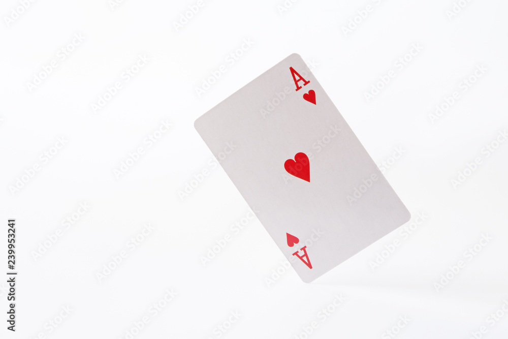 The ace of hearts on white background
The ace of hearts on white background