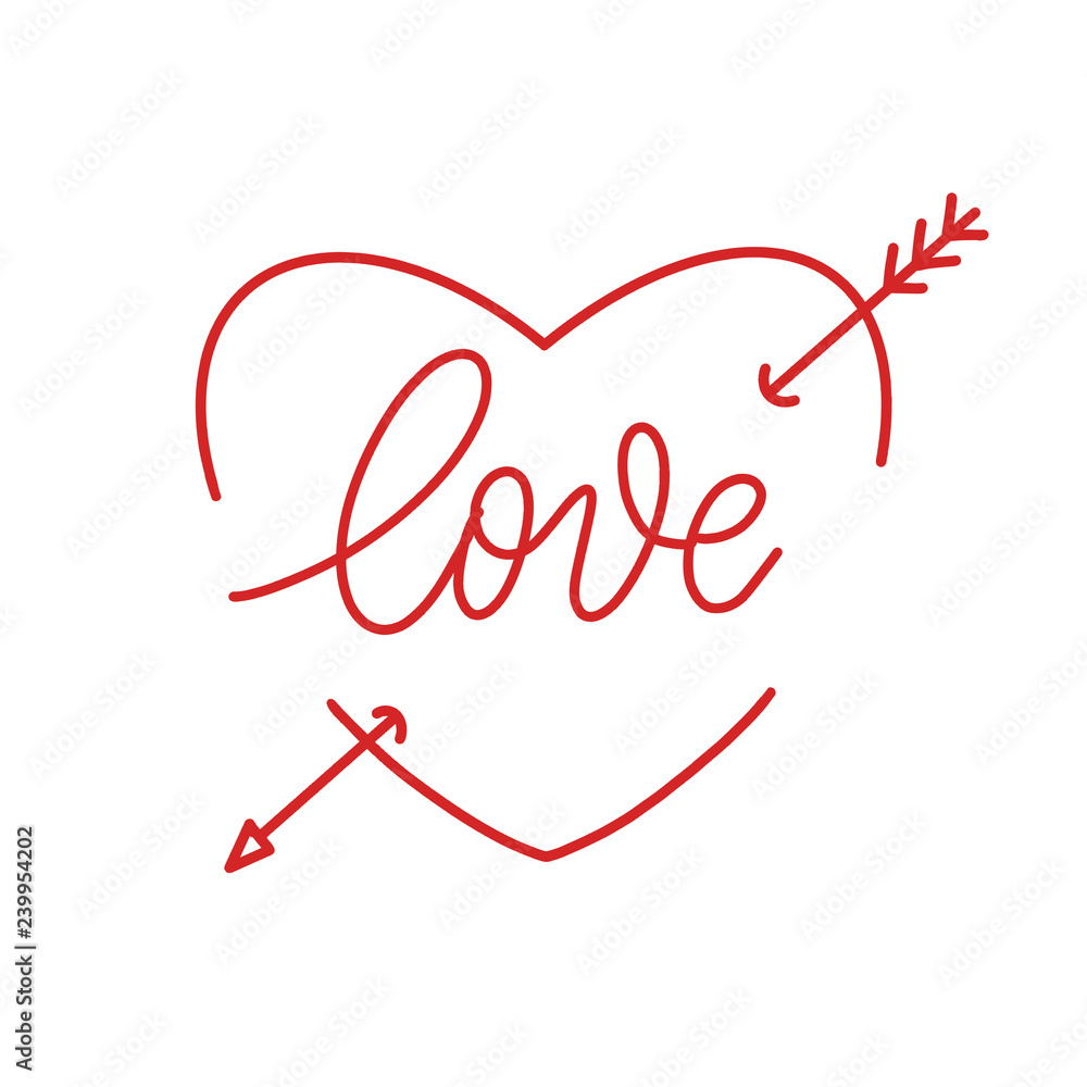 Love  Hand Drawing Vector Lettering design.