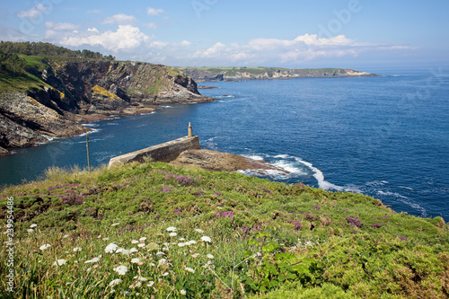 The rocky coast at Viavelez, Asturias, Spain. photo