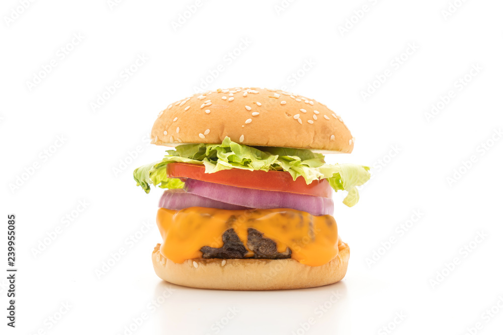 fresh tasty beef burger with cheese
