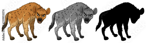 Valokuva Set of hyena character