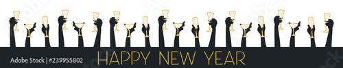 Banner Antoßen auf das neue Jahr 2019
