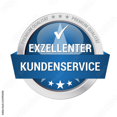 blaues Gütesiegel für exzellenten Kundenservice