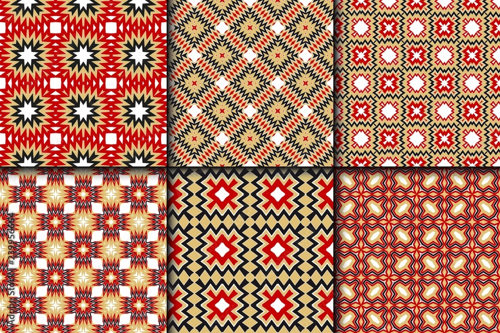 Set Of Modern Geometric Stylish Texture. Vector Seamless Pattern. Set Of Modern Geometric Stylish Texture. Vector Seamless Pattern.