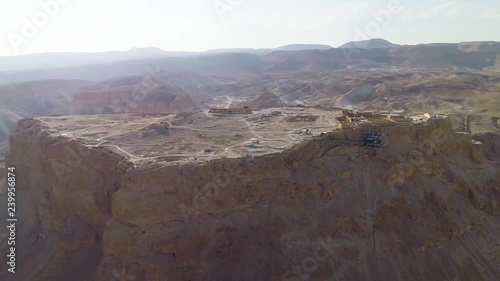 Metsada, Israel, aerial view 4k footage photo